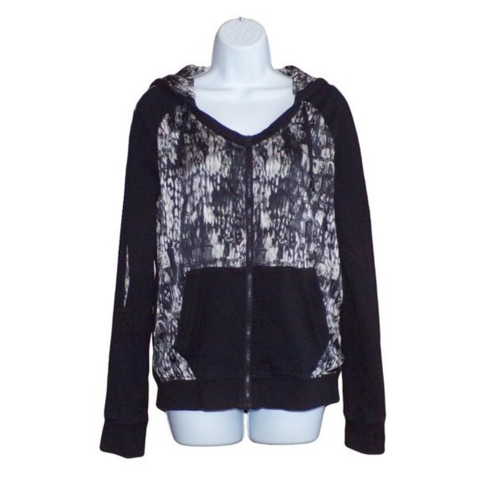 Blanc Noir Glam Silk Blend Full Zip Hoodie - Picture 3 of 10